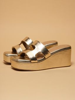 ERIDANI - Women Vanessa Gold Comfortable Wedges