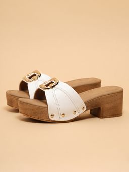 ERIDANI - Women Vivenne White Embellished Sandal Heels