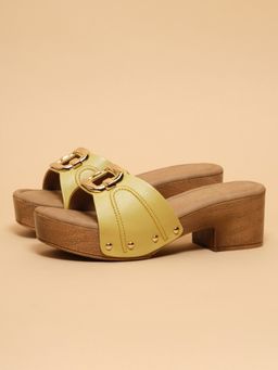 ERIDANI - Women Vivenne Yellow Embellished Sandal Heels