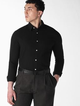 Jack & Jones - Black Dobby Cotton Shirt