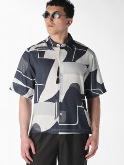 Jack & Jones - Abstract Print Linen Blend Shirt