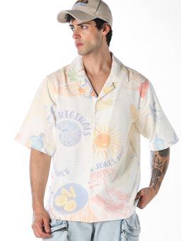 Jack & Jones - Yellow Printed Oversized Shirt