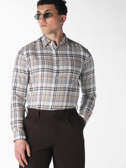 Jack & Jones - Beige Checks Regular Fit Shirt