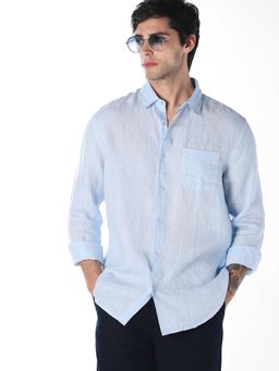 Jack & Jones - Light Blue Linen Regular Fit Shirt