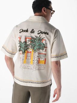 Jack & Jones - White Graphic Print Oversized Shirt