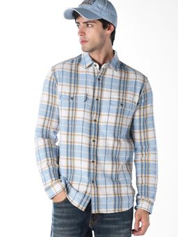 Jack & Jones - Light Blue Checks Cotton Shirt