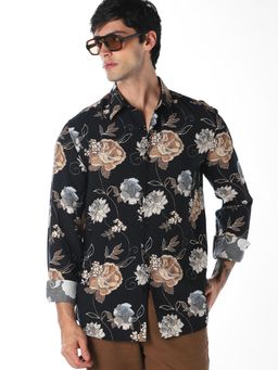 Jack & Jones - Black Floral Slim Fit Shirt