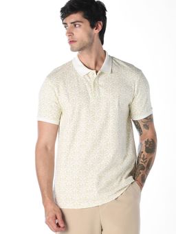 Jack & Jones - Mens White Printed Polo T-Shirt