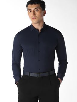 Jack & Jones - Navy Blue Stretch Slim Fit Shirt