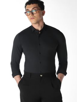 Jack & Jones - Black Stretch Slim Fit Shirt