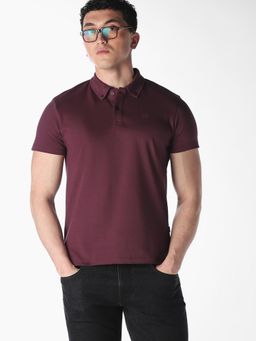 Jack & Jones - Mens Regular Fit Maroon Polo T-Shirt