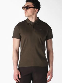 Jack & Jones - Mens Regular Fit Brown Polo T-Shirt
