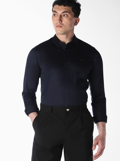 Jack & Jones Mens Slim Fit Navy Blue Shirt