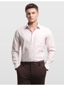 Arrow - Mens Pink Self Design Liberty Cla Ss Ic Fit Originals Shirt