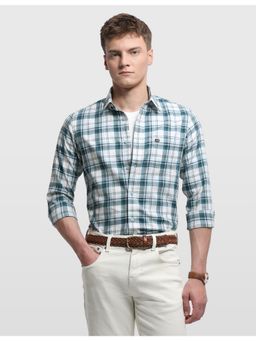 Arrow Sports - Mens Green Chelsea Slim Fit Sage and Sun Shirt