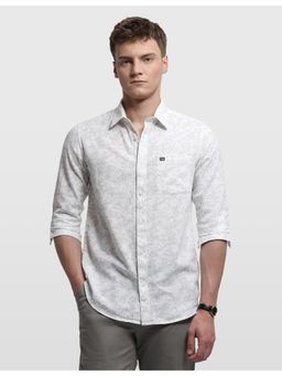 Arrow Sports - Mens Grey Chelsea Slim Fit Tropical Printed Shirt