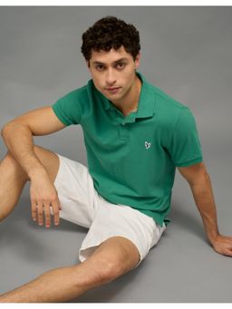 American Eagle - Green Ae Slim Fit Flex Pique Polo T-Shirt