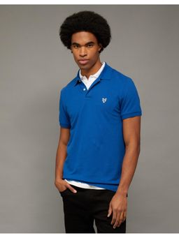 American Eagle - Blue Ae Slim Fit Flex Pique Polo T-Shirt