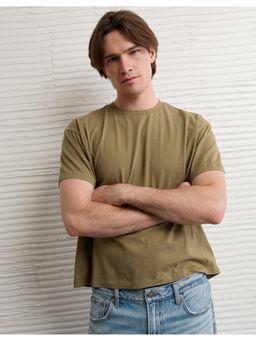 American Eagle - Olive Ae Shrunken Fit Lived-In T-Shirt