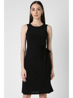 Van Heusen - Women Black Solid Knee Length Casual Dress