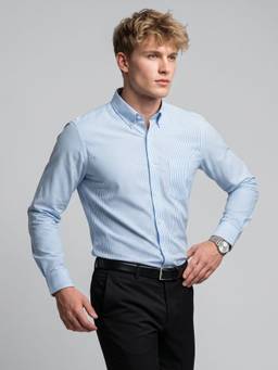 Charagh Din - Blended Slim Fit Formal Stripes Shirt
