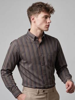 Charagh Din - Blended Regular Fit Formal Stripes Shirt