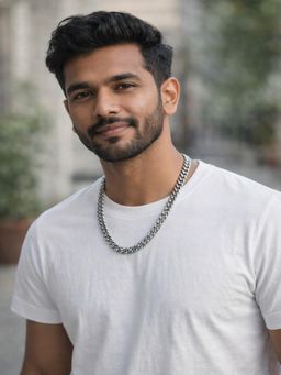 JEWELZ - Men Silver-Tone Heavy Chain Necklace