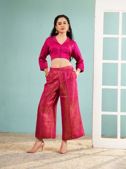 Ritivesh - Magenta Silk Co-Ord Set