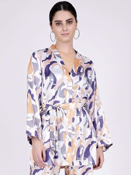 First Resort by Ramola Bachchan - Tan Abstract Camouflage Printed Shirt (Set of 2)