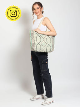 ART AVENUE - Flora Hand Block Cotton Printed Tote Bag