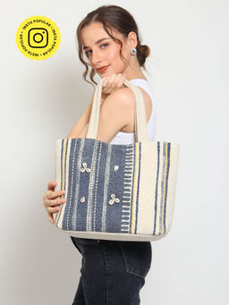 ART AVENUE - Keem Hand Block Cotton Tote Bag