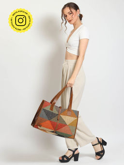 ART AVENUE - Umbra Kilim and Leather Tote Bag