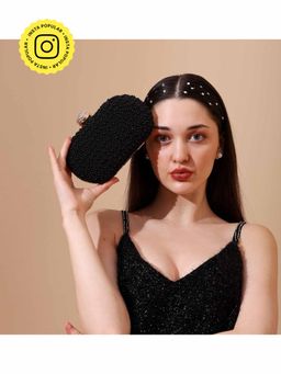 HOUSE OF WEBHIN - Lulu Black Oval Clutch