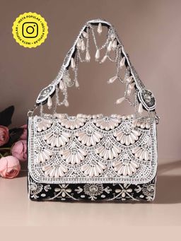 HOUSE OF WEBHIN - Noorani Black Flap Bag