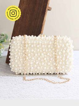 HOUSE OF WEBHIN - Swan Pearl White Clutch