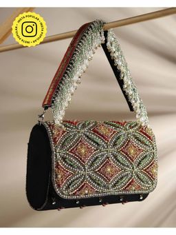 HOUSE OF WEBHIN - Jugnu Black Flap Bag