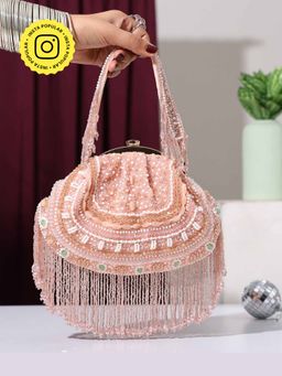 HOUSE OF WEBHIN - Sunehri Pink Batua Bag