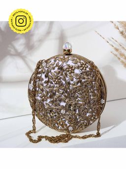 HOUSE OF WEBHIN - Amaira Golden Round Brass Clutch