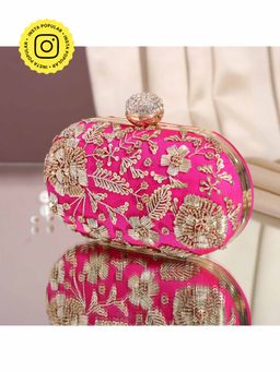 HOUSE OF WEBHIN - Pink Adaa Oval Clutch