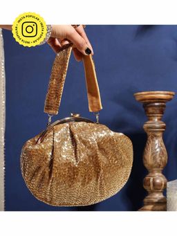 HOUSE OF WEBHIN - Zeenat Gold Nalki Batua Bag
