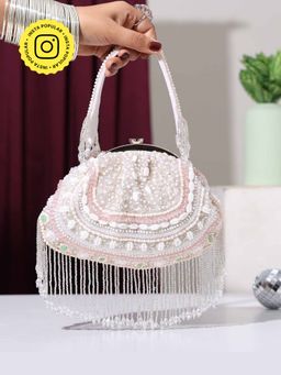 HOUSE OF WEBHIN - Sunehri White Batua Bag