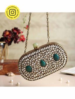 HOUSE OF WEBHIN - Kanak Golden Mother Of Pearl Clutch Bag