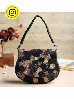 HOUSE OF WEBHIN - Ira Black Hand Embroidered Bag