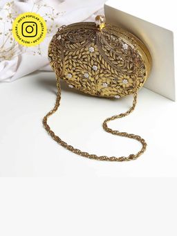 HOUSE OF WEBHIN - Zarika Luxury Brass Gold Clutch Bag
