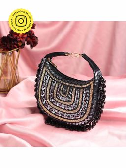 HOUSE OF WEBHIN - Aarohi Black Hand-Embroidered Bag