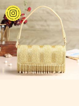 HOUSE OF WEBHIN - Yashika Gold Flap Bag