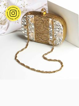 HOUSE OF WEBHIN - Serena Brass Mother Of Pearl Gold Bag
