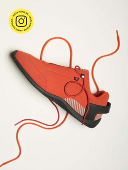 Ludic - Ds Moto Suede Orange Round Toe Sneakers