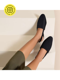 SKO - Monaze Black Flat Mules