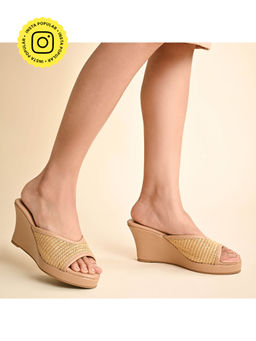 SKO - Verona Nude Weave Wedges